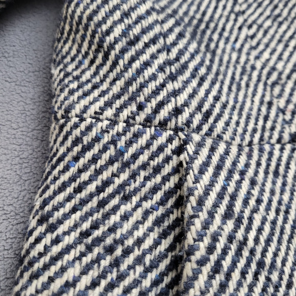 Cinzia Rocca Wool Coat Black Striped Size 8 Speckles Elegant Dinner in the City - Picture 4 of 16